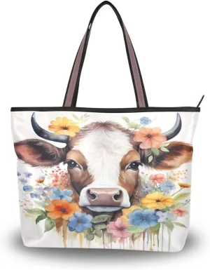 Women Tote Bags Ox Flowers Floral Top Handle Satchel Handbags Shoulder Bag for Shopping 20853151