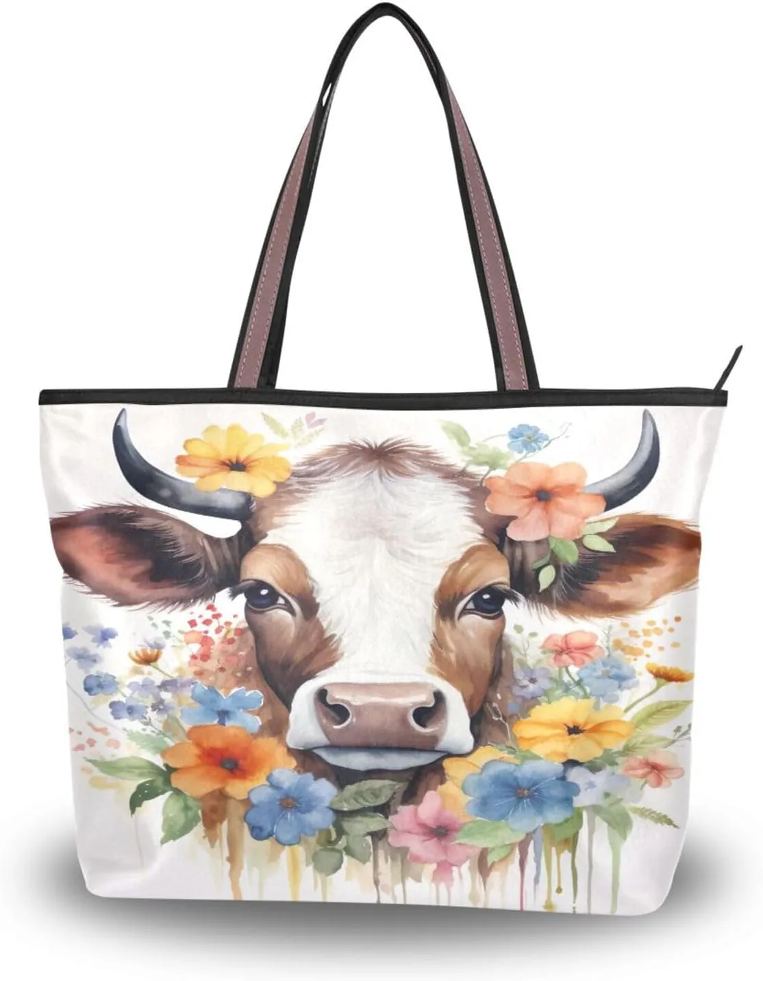 Women Tote Bags Ox Flowers Floral Top Handle Satchel Handbags Shoulder Bag for Shopping 20853151