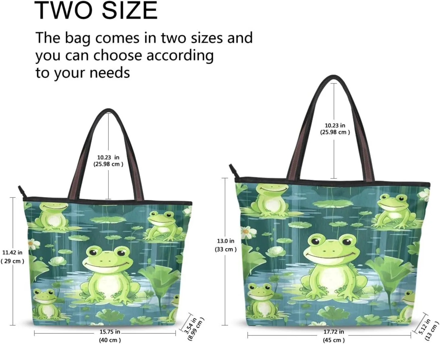 Women Tote Bags Pond Flowers Floral Frog Top Handle Satchel Handbags Shoulder Bag for Shopping 20847487