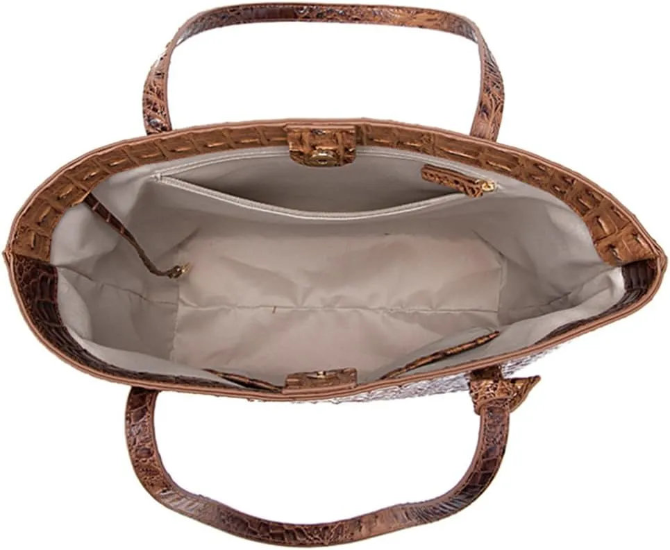 Women Tote Purses Crocodile-Embossed Pattern Shoulder Bag 2pcs PU Top Handle Handbag and Wallet