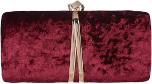 Women Velvet Envelope Evening Clutch Metal Designed Crossbody Bags Sparkle Shoulder Purse for Wedding Party Ball