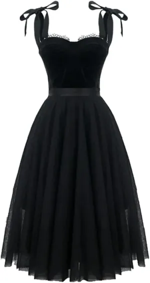 Women Vintage Designer Celebrity Strap Slim Ball Gowns Midi Party Elegant Black Swan Dresses