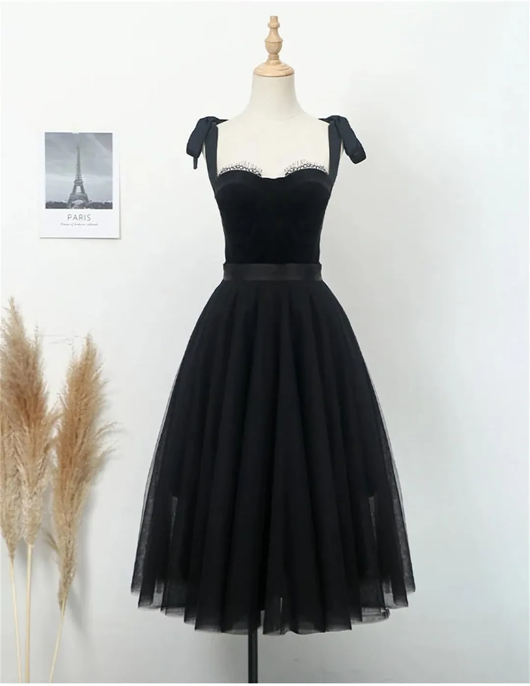Women Vintage Designer Celebrity Strap Slim Ball Gowns Midi Party Elegant Black Swan Dresses