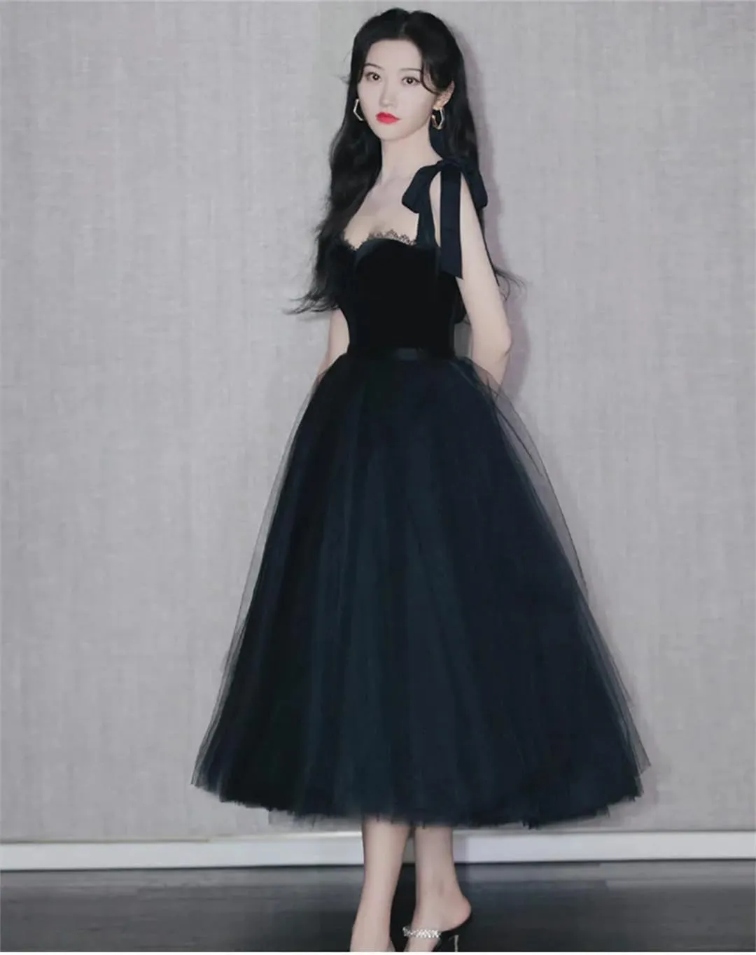 Women Vintage Designer Celebrity Strap Slim Ball Gowns Midi Party Elegant Black Swan Dresses