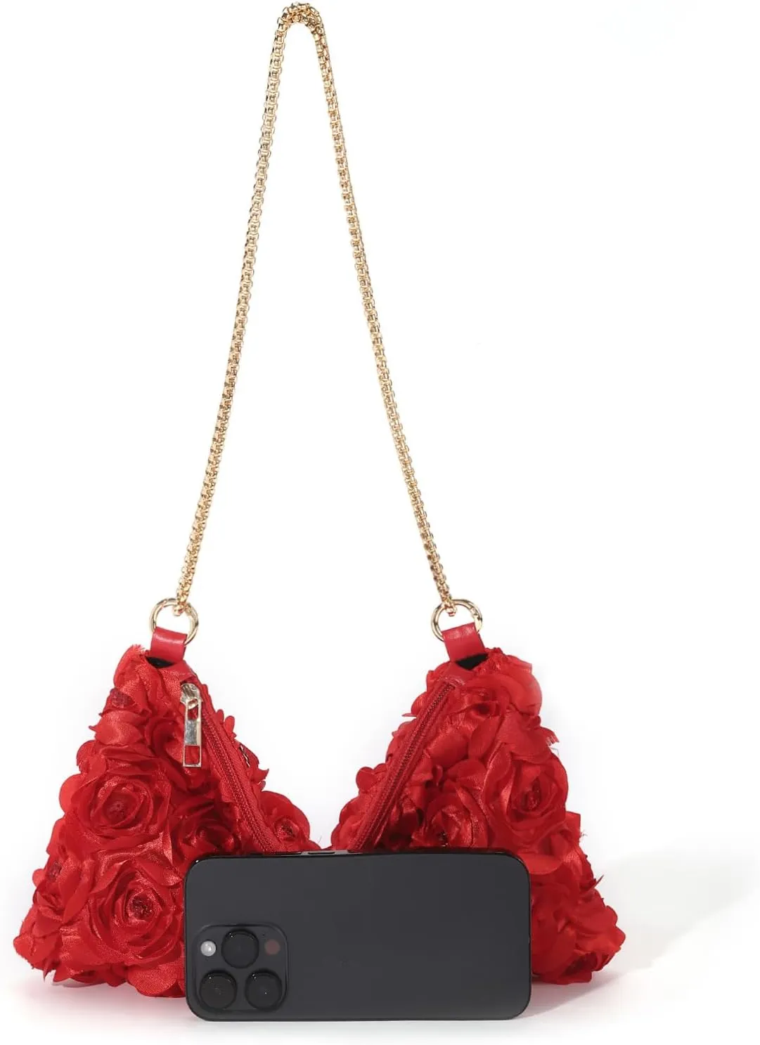 Women's 3D Flower Evening Bags Clutch Purse Floral Tote Bag Chain Crossbody Shoulder Handbags