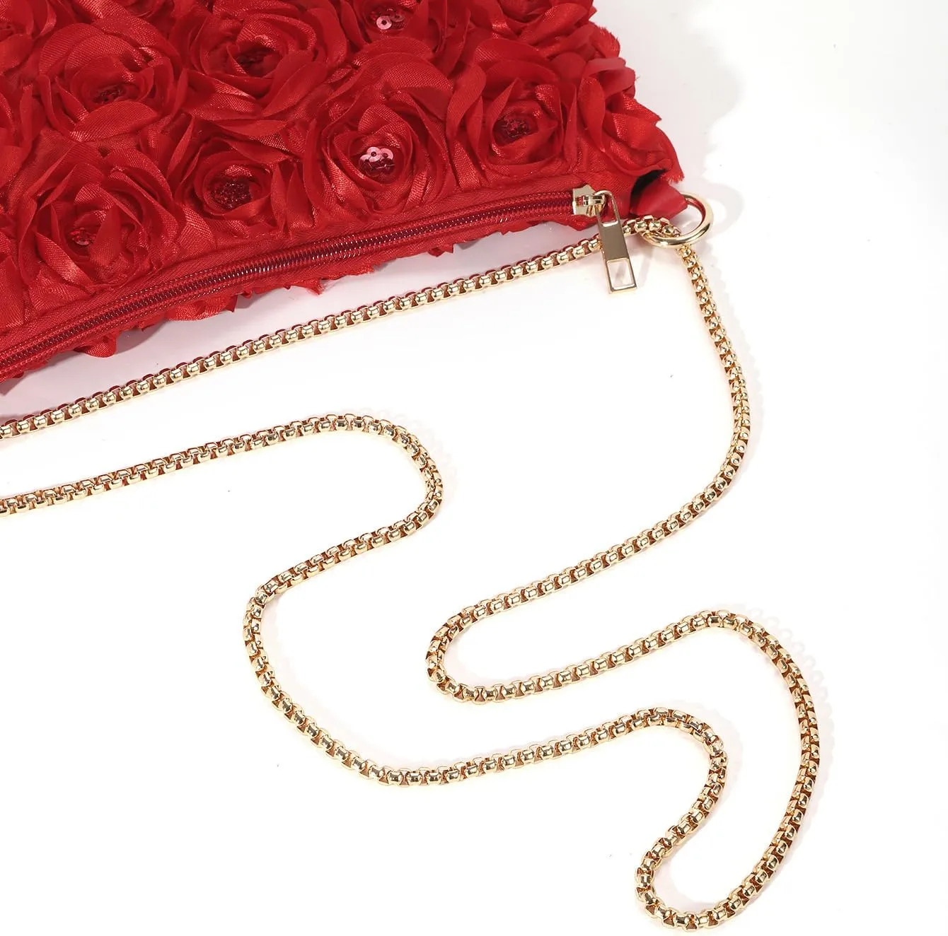 Women's 3D Flower Evening Bags Clutch Purse Floral Tote Bag Chain Crossbody Shoulder Handbags