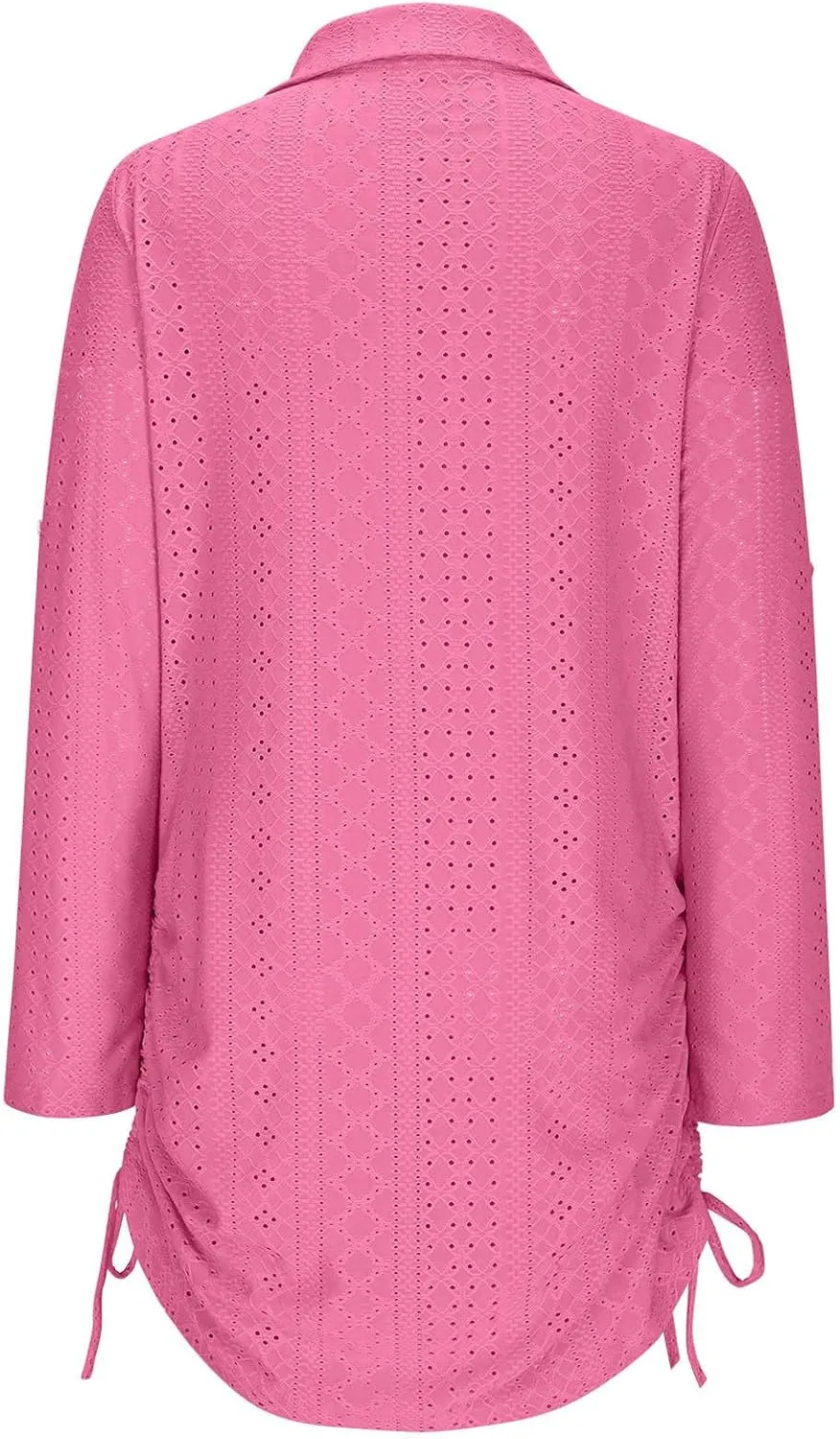 Women's Casual Mini Skirts Knit Hollow Out Long Sleeve Lapel Dress Side Stretch Bandage Short Dresses Outdoor Daily