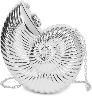 Women's Conch Clutch Purse,Unique Shape Acrylic Purse for Crossbody Shoulder for Wedding Party Proms