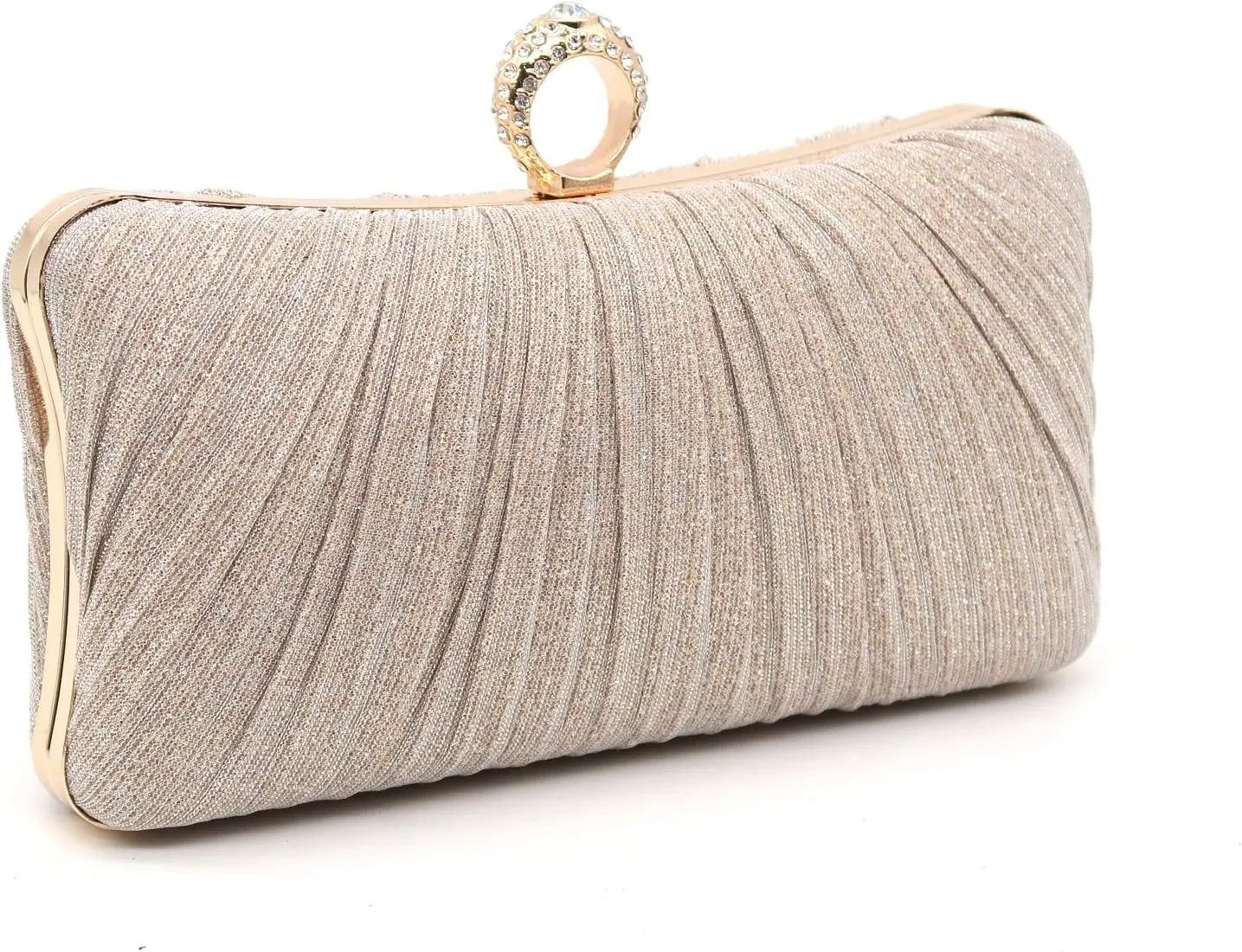 Women's Evening Bag Summer Wedding Party Clutches Pleated Evening Bag for Bridal Shoulder Handbag