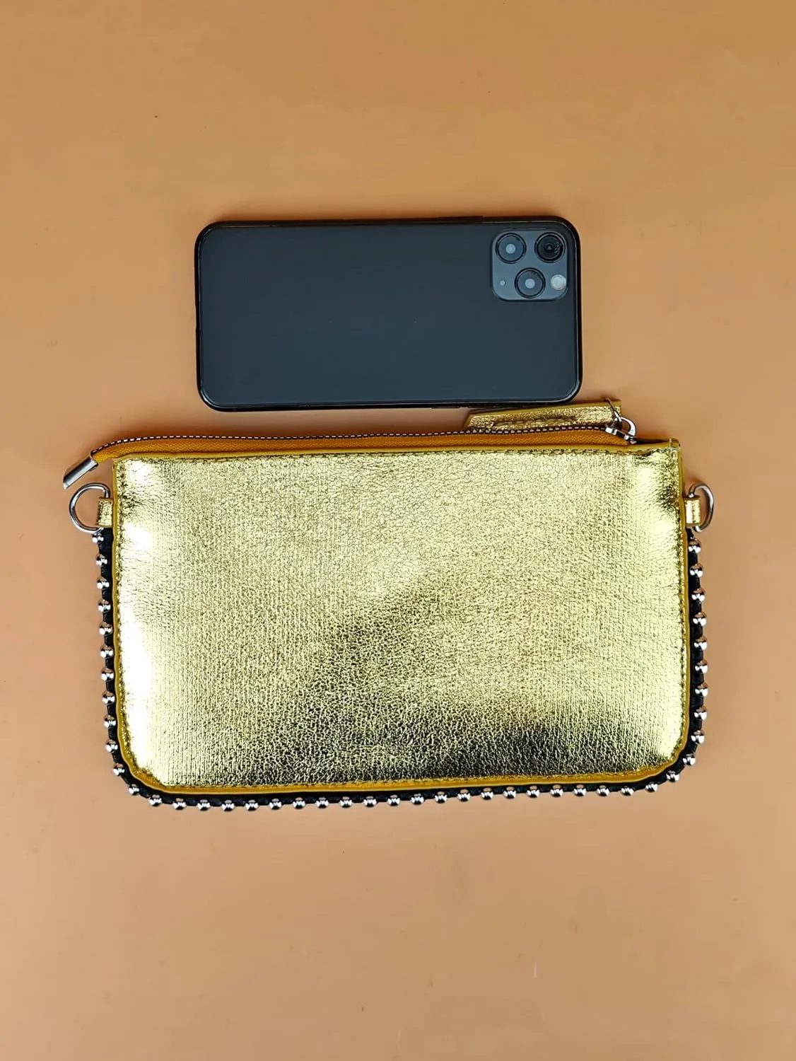 Women's Rainbow Underarm Clutch Purse Y2K Beaded Shoulder Handbags Crossbody Bags With Chain