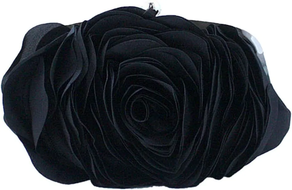 Womens Rose Pattern Purse Party Clutch Shoulder Bags