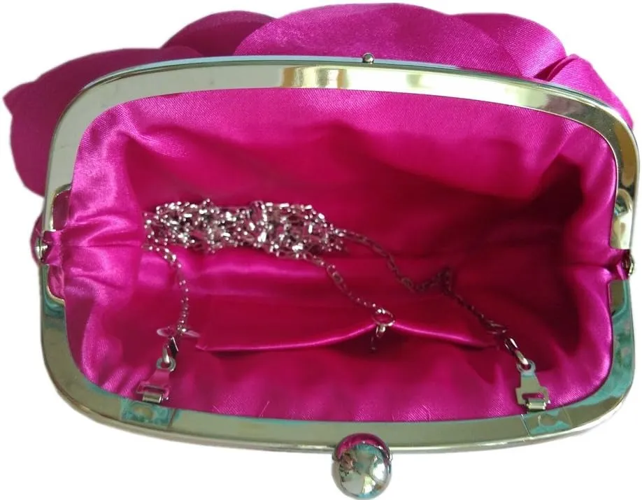 Womens Rose Pattern Purse Party Clutch Shoulder Bags