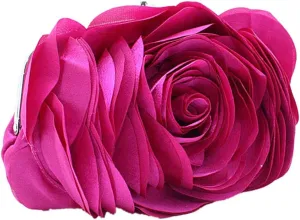 Womens Rose Pattern Purse Party Clutch Shoulder Bags