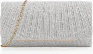 Women's Sparkling Evening Clutch Purse-Glitter Handbag with Detachable Strap for Weddings, Prom, Cocktail Parties
