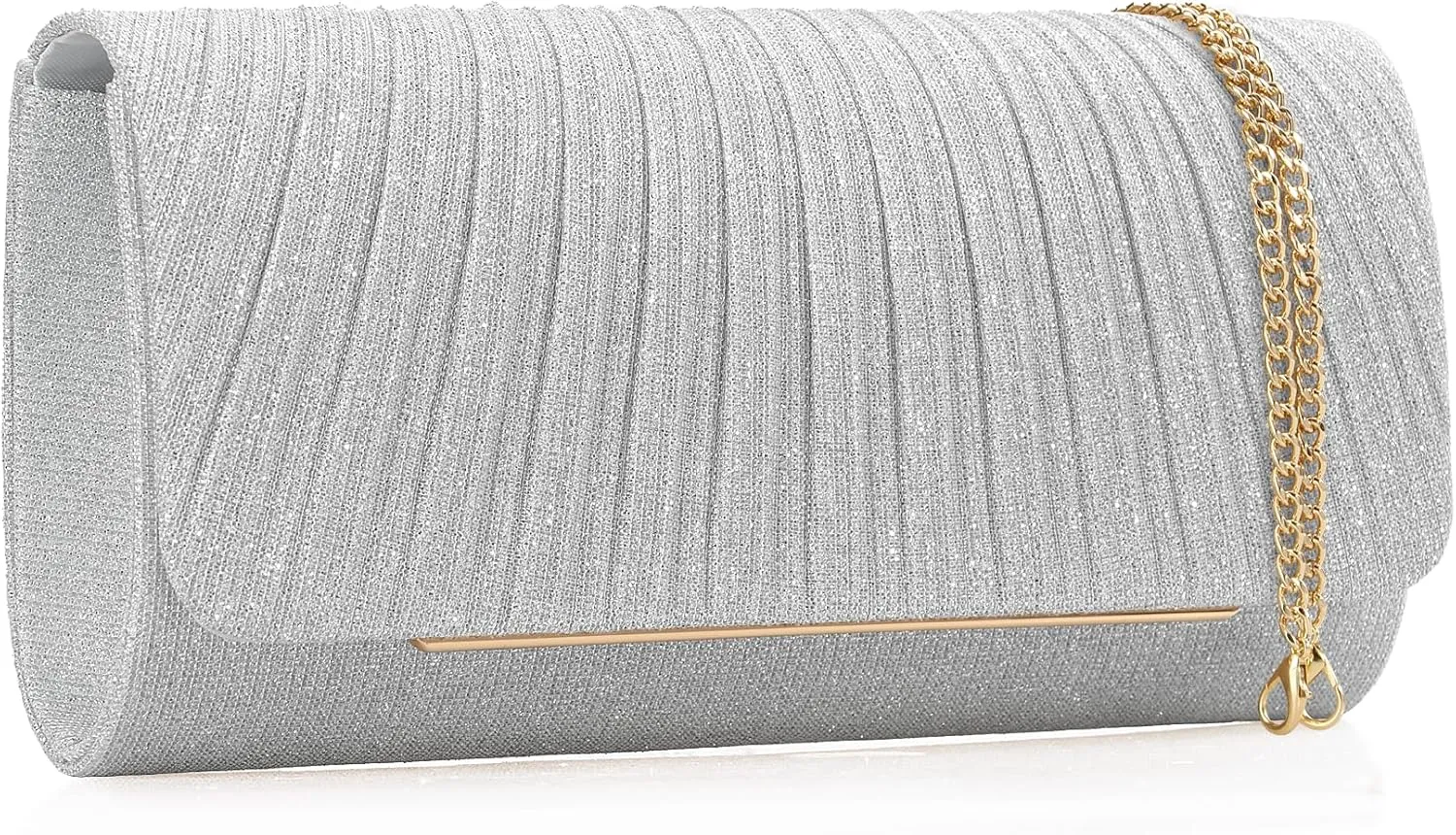 Women's Sparkling Evening Clutch Purse-Glitter Handbag with Detachable Strap for Weddings, Prom, Cocktail Parties
