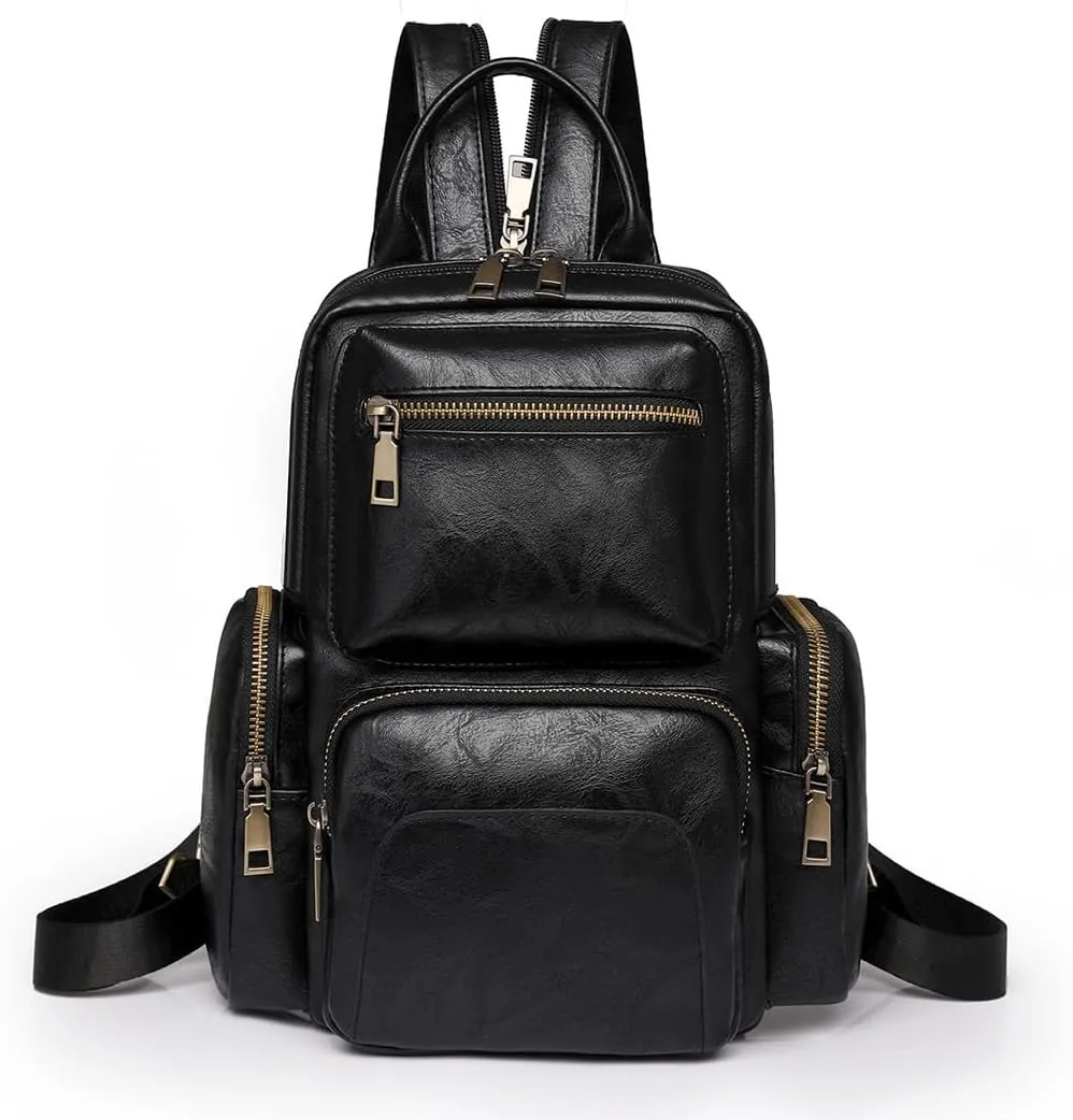 Women's Travel Backpack Pu Leather Retro Fashion Multi-Purpose Design Shoulder Bag Daily Commuter Travel Backpacks