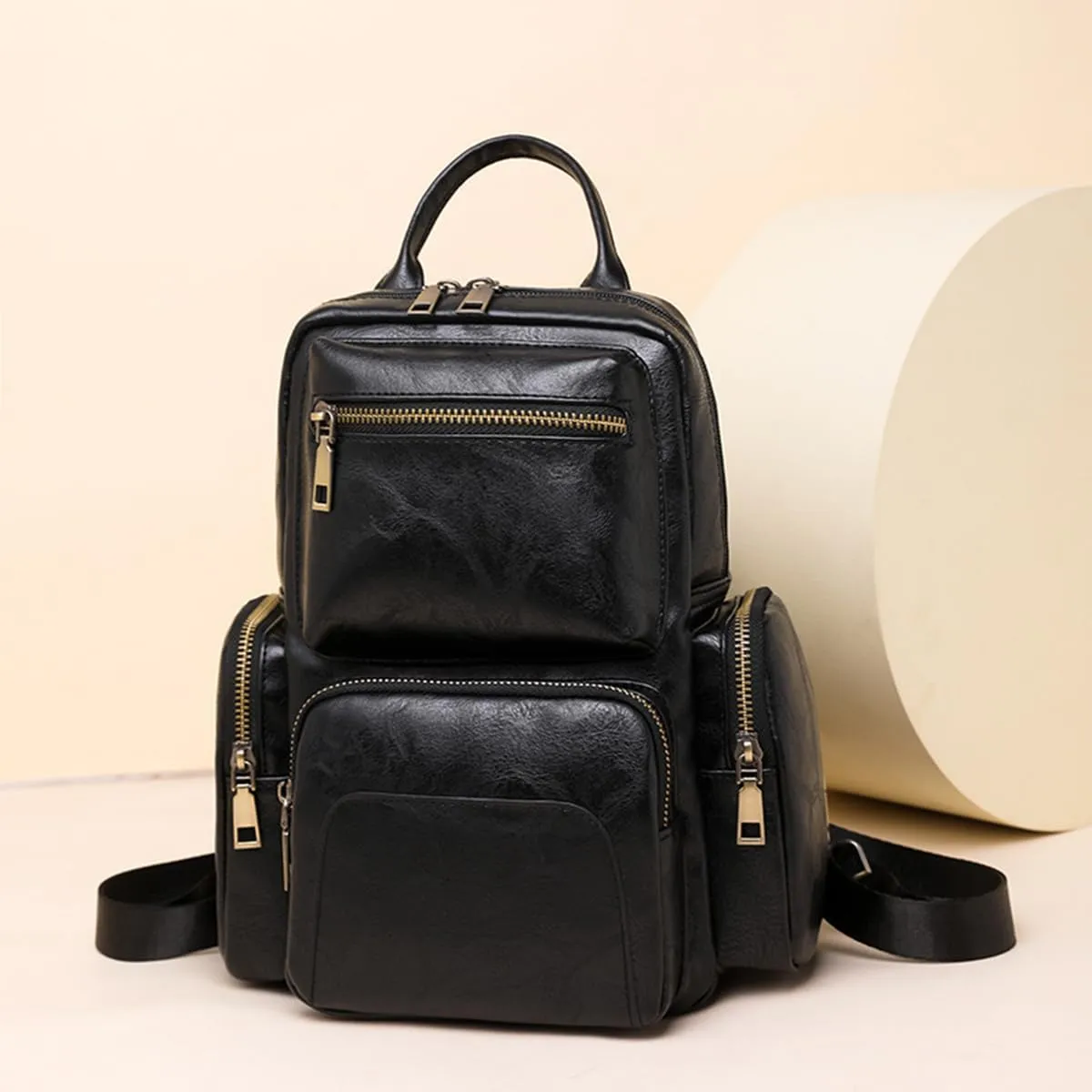 Women's Travel Backpack Pu Leather Retro Fashion Multi-Purpose Design Shoulder Bag Daily Commuter Travel Backpacks