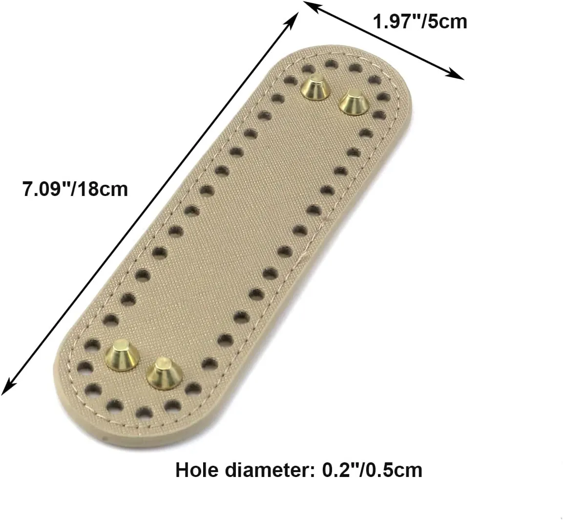 Woogim 4PCS 2"x7.1" PU Leather Bag Bottom 4 Colors Oval Bag Bottom Shaper Pad Bag Cushion Base with Holes for Crochet Bag Shoulder Bag DIY Accessories