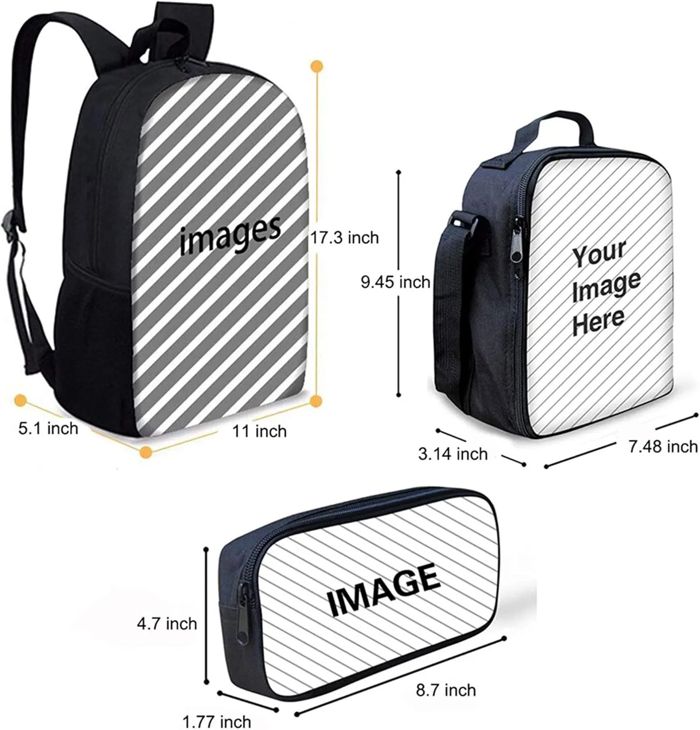 Xoenoiee Cactus Alpaca Pattern Boys Girls School Backpacks Book Bag Set with Lunch Bags Pencil Case,3 Piece Travel Hiking Camping Daypack Set