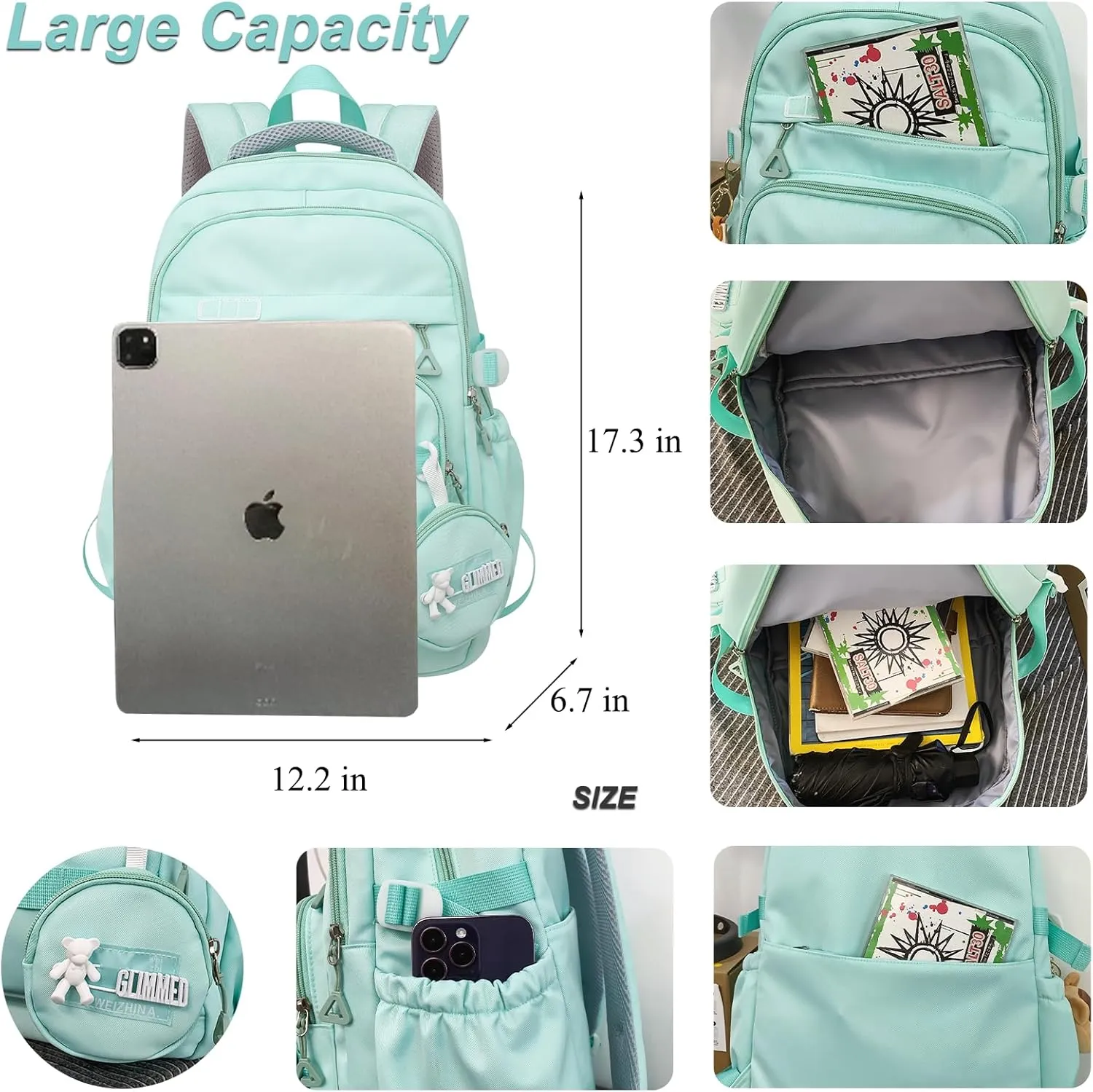 YJMKOI Kids Backpack for Girls Middle-School Elementary Bookbags Aesthetic Backpack for Teen Girls-Boys