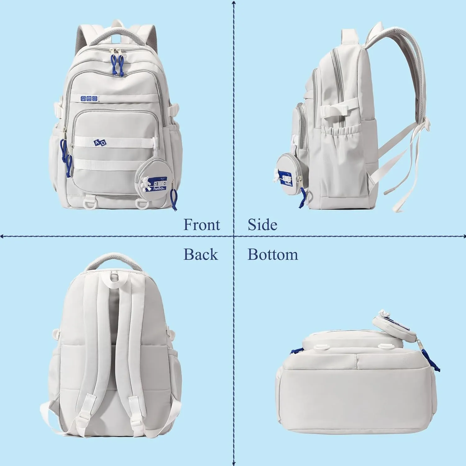 YJMKOI Kids Backpack for Girls Middle-School Elementary Bookbags Aesthetic Backpack for Teen Girls-Boys