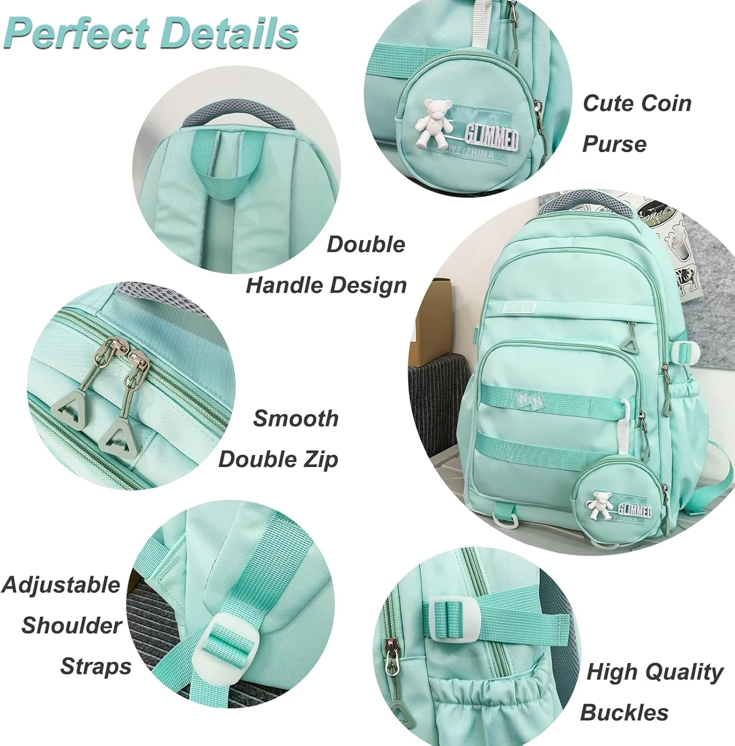 YJMKOI Kids Backpack for Girls Middle-School Elementary Bookbags Aesthetic Backpack for Teen Girls-Boys