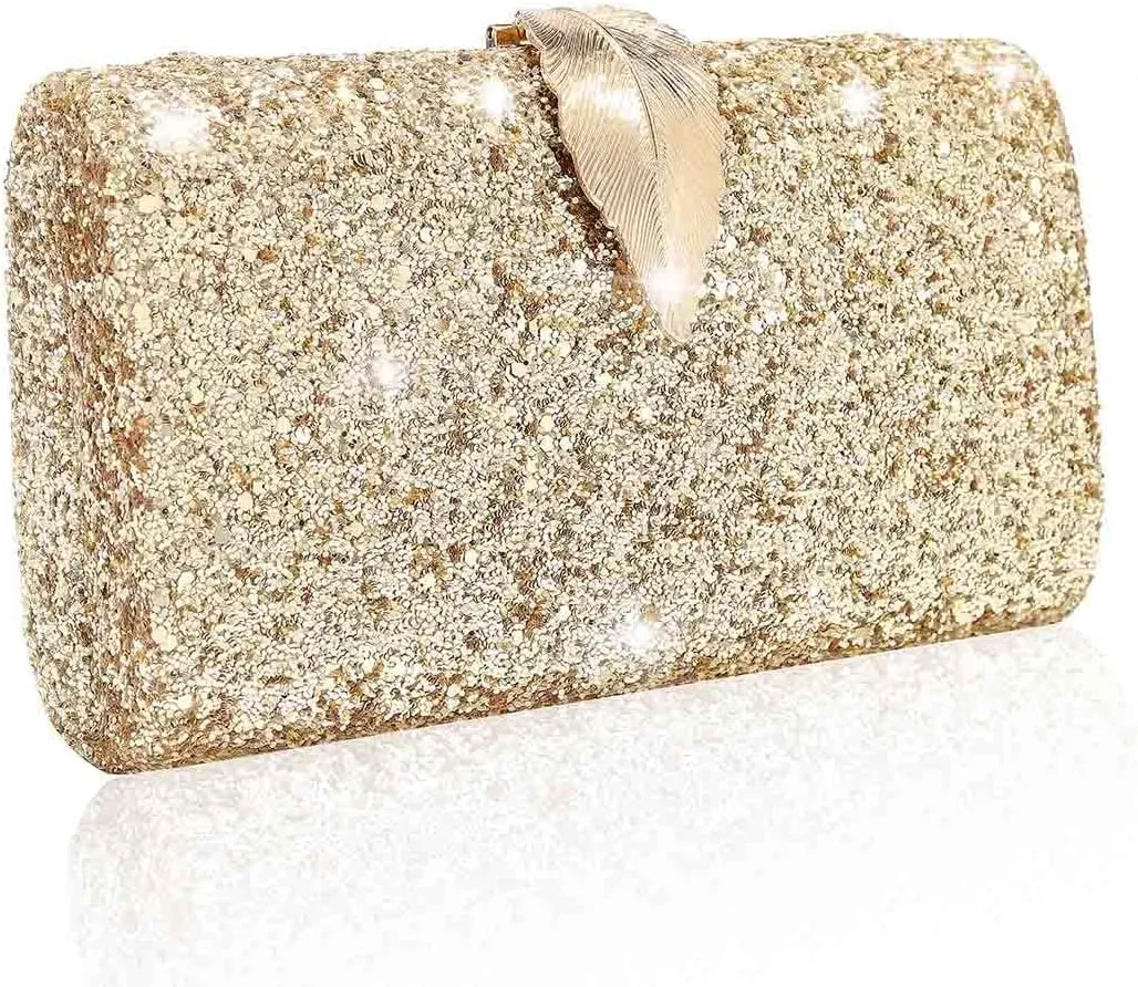 Yokawe Women's Glitter Evening Bag Bling Clutch Purses Crossbody Bags Wedding Party Prom Cocktail Handbags