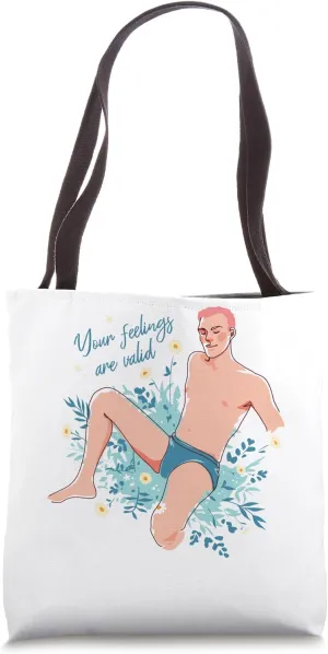 Your Feelings Are Valid - Floral Illustration Tote Bag