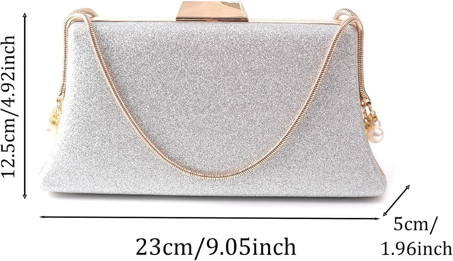 YYW Clutch Purse For Women Evening Bag Wedding Party Glitter Purse Shoulder Handbag