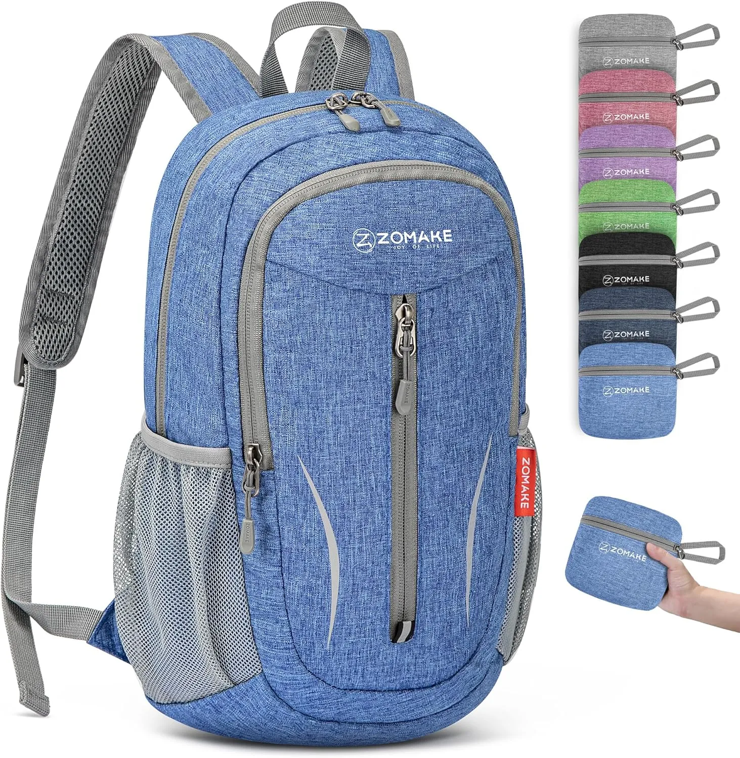 ZOMAKE 10L Small Packable Hiking Backpack - Lightweight Hiking Daypack - Tear Resistant Foldable Day Pack for Women Men